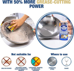 Bar Keepers Friend Cookware Cleanser & Polish (2 x 12 oz) Stainless Steel Cleaner & Degreaser for Pots, Pans, Bakeware & Grills - Removes Sticky Residue, Rust Stains & Lime Deposits
